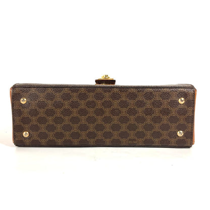 CELINE Handbag Leather / canvas Brown vintage Macadam Women Used