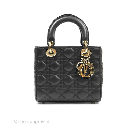 Christian Dior Lambskin My ABCDior Lady Dior Dark Grey Gold Hardware