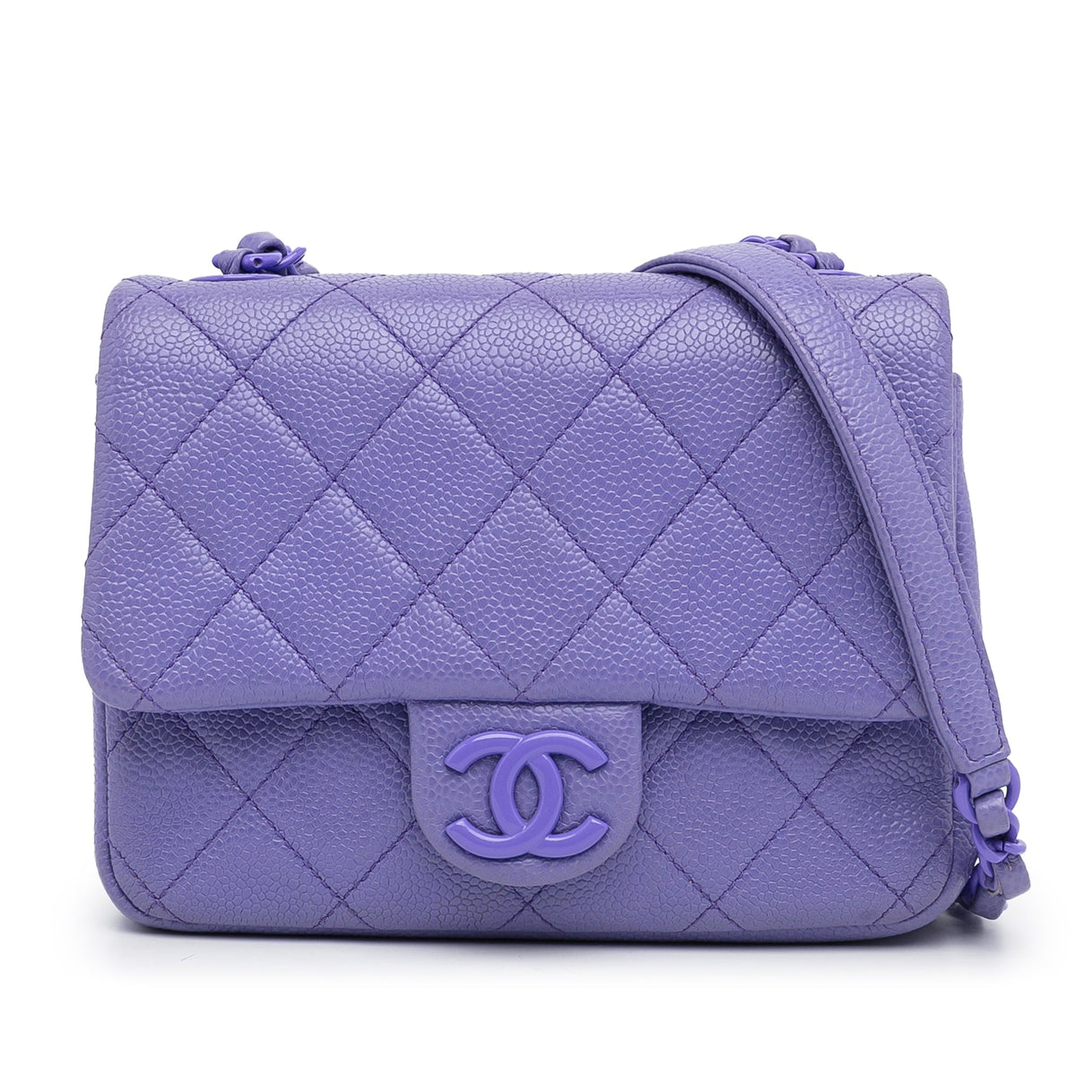 Chanel Incognito Flap Bag Mini Square Purple Caviar