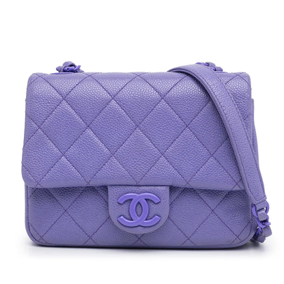 Chanel Incognito Flap Bag Mini Square Purple Caviar