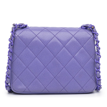 Chanel Incognito Flap Bag Mini Square Purple Caviar