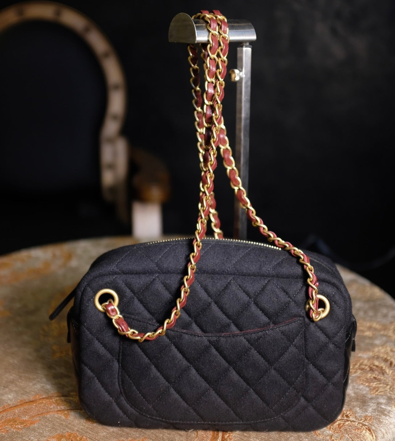 Chanel Métiers d'Art Paris-Hamburg 2018 Wool Nautical Charms Camera Bag Dark Navy