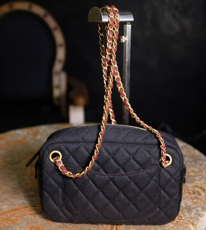 Chanel Métiers d'Art Paris-Hamburg 2018 Wool Nautical Charms Camera Bag Dark Navy