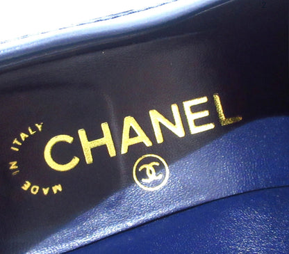 Chanel navy blue cc loafers, size 36