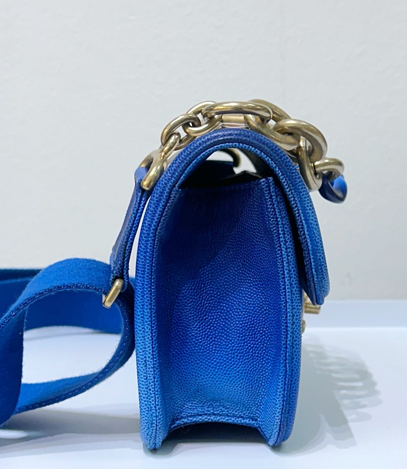 CHANEL Caviar Quilted Small Sunset On The Sea Flap Blue