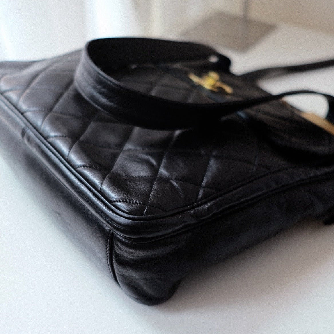 Chanel vintage quilted lambskin tote bag