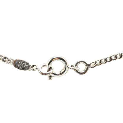 Silver Chanel Silver Plated CC Pendant Necklace
