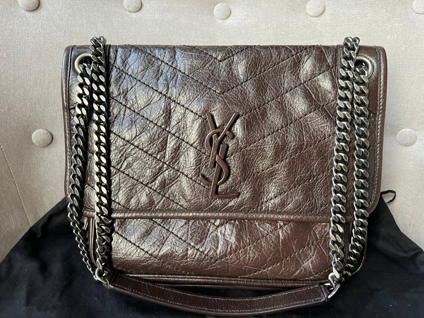 Yves Saint Laurent (YSL) Brown Medium Niki Chain Bag