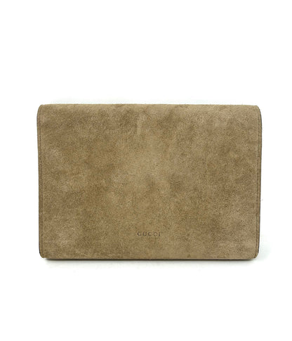 Gucci Dionysus Taupe Suede Chain Wallet Handbag