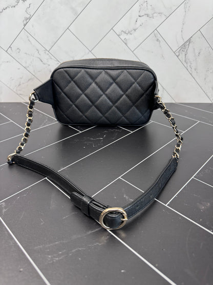 Chanel Black Cavier Quilted Waist Bag