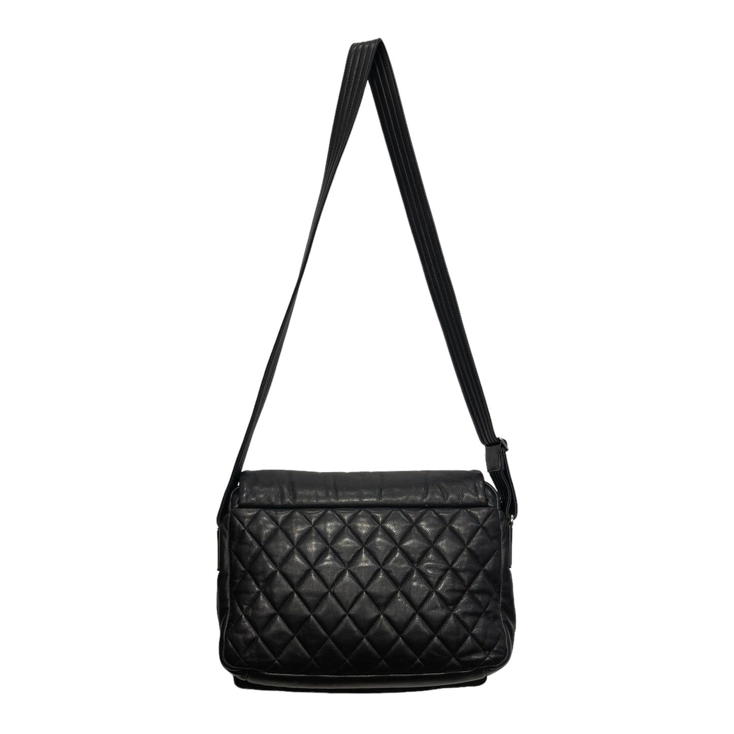 Chanel Cross Body Bag OS Leather BLK QUILTED MESSENGER
