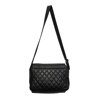 Chanel Cross Body Bag OS Leather BLK QUILTED MESSENGER