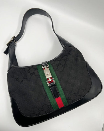 Vintage Gucci Jackie Bag - Black Canvas