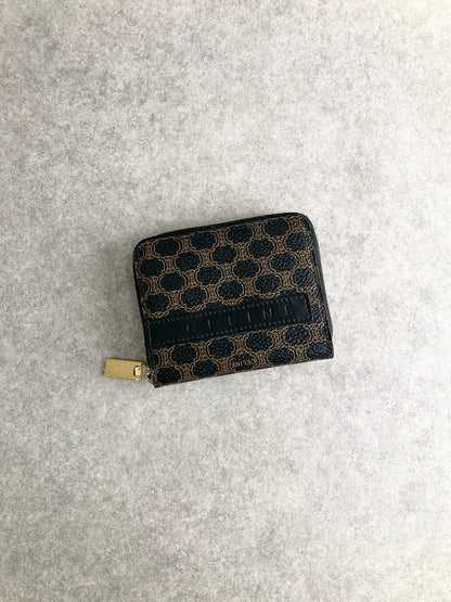 CELINE Macadam Logo Coin Purse Black Vintage 2hudzh