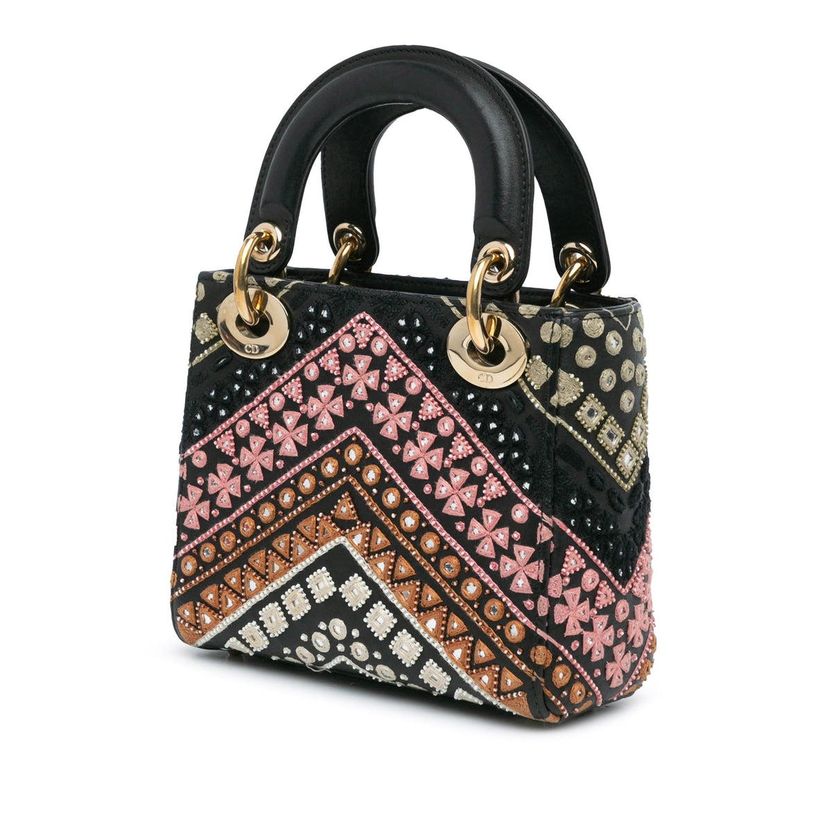 Mini Calfskin Embroidered Lady Dior