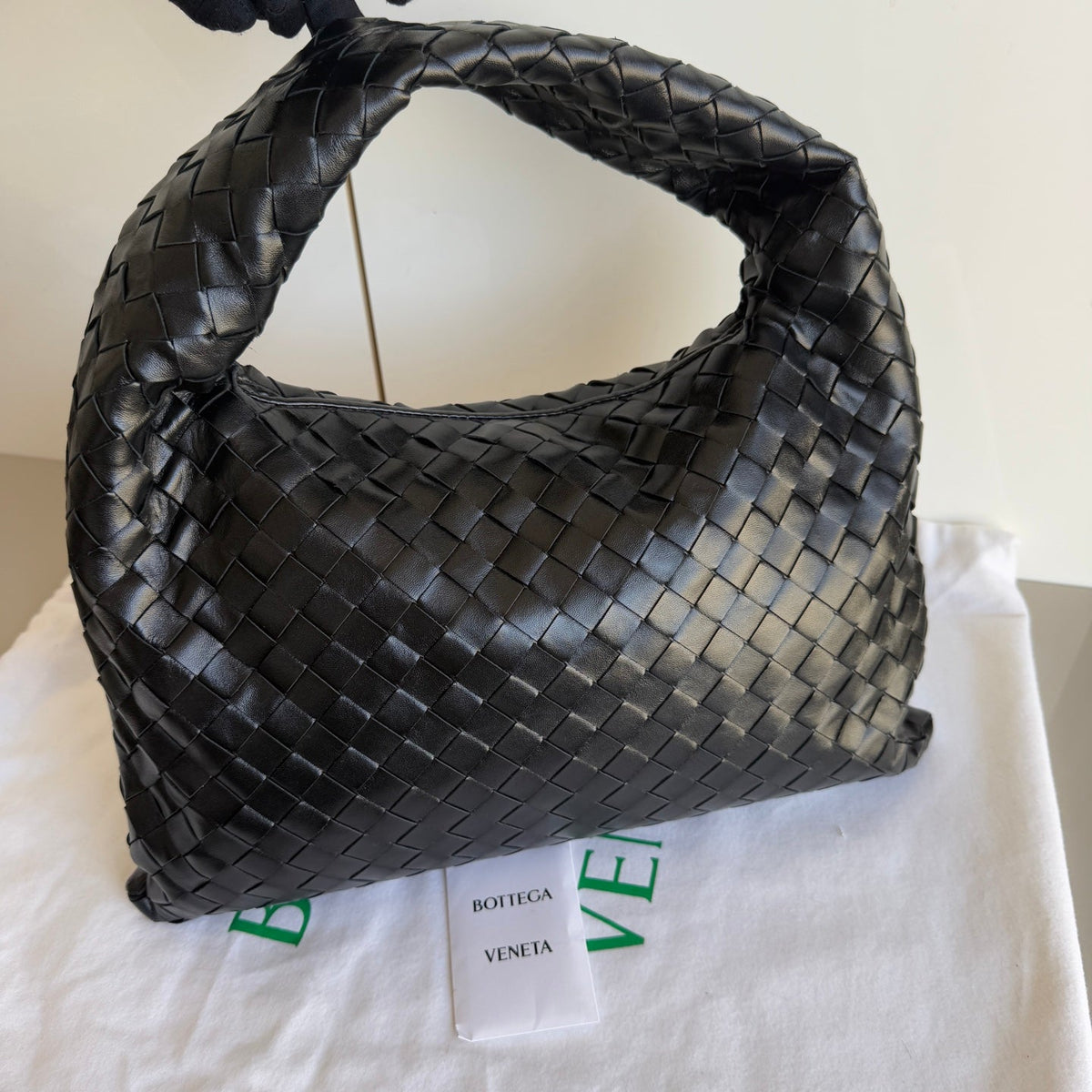 Bottega Veneta Hop Hobo Small Leather Black
