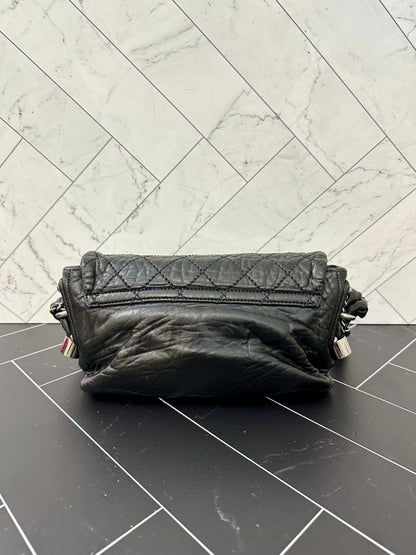Chanel Distressed Small Black Lady Braided Shoulder Bag