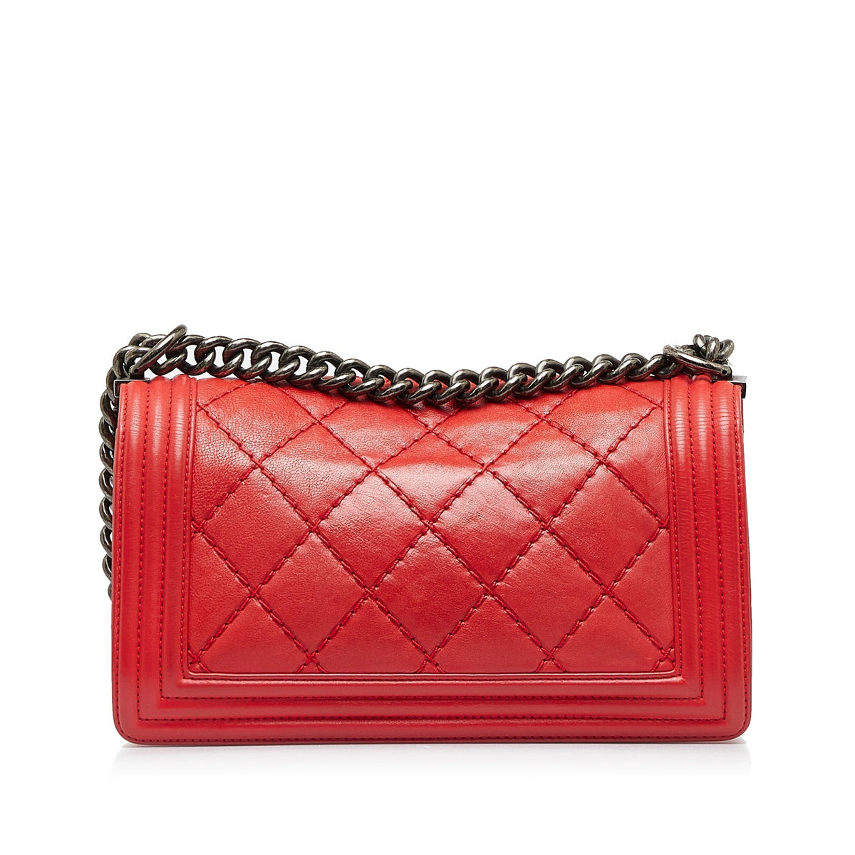 Chanel Small Lambskin Double Stitch Boy Flap Shoulder Bag