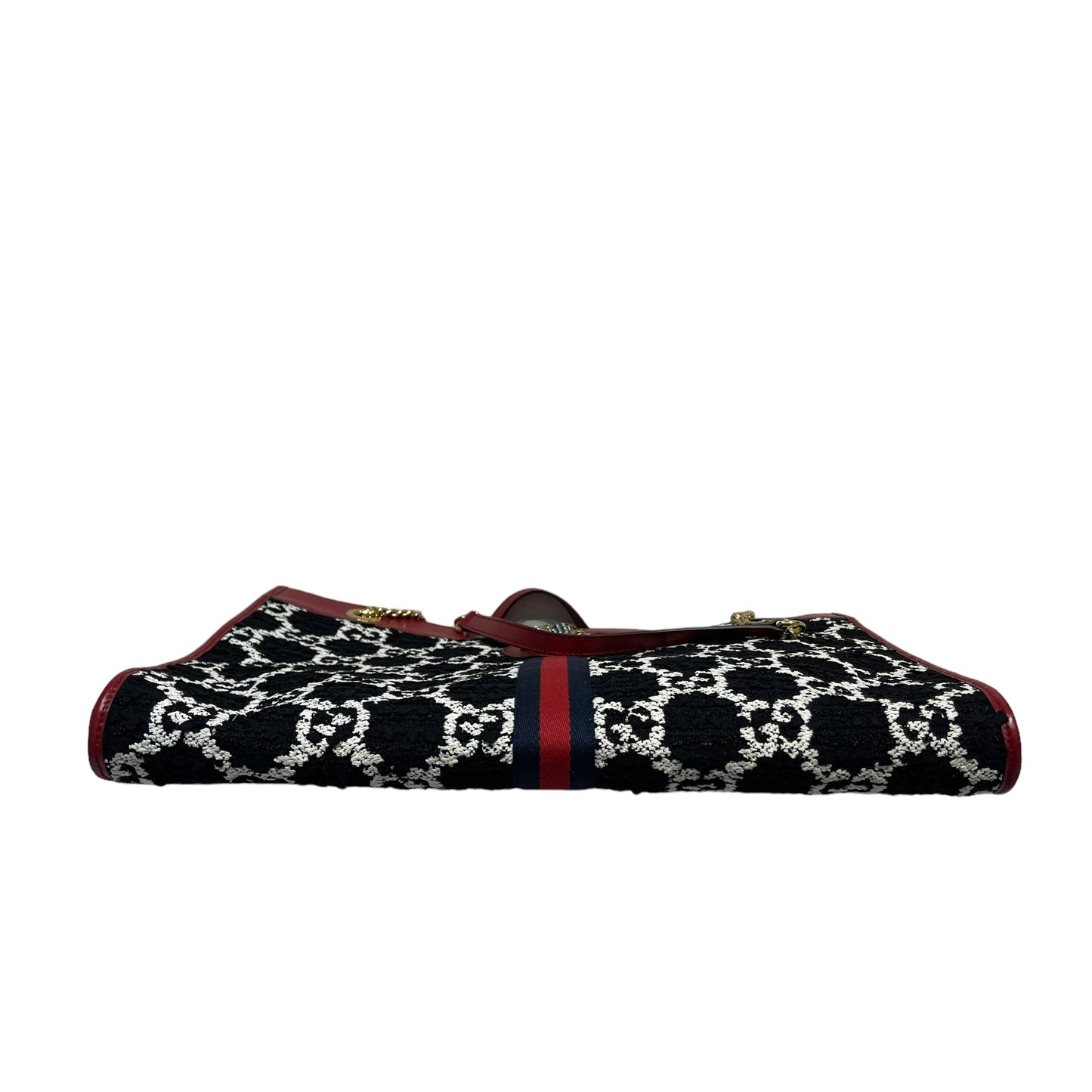Gucci Rajah Tote Large GG Supreme Cherry Black White GHW