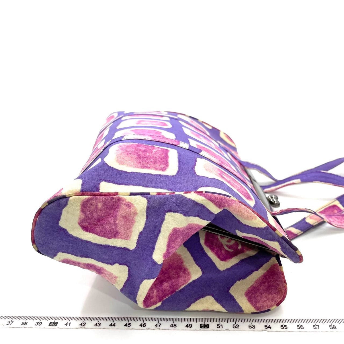 Chanel KissLock Frame Bag Purple Pink Cloth 2000-2002