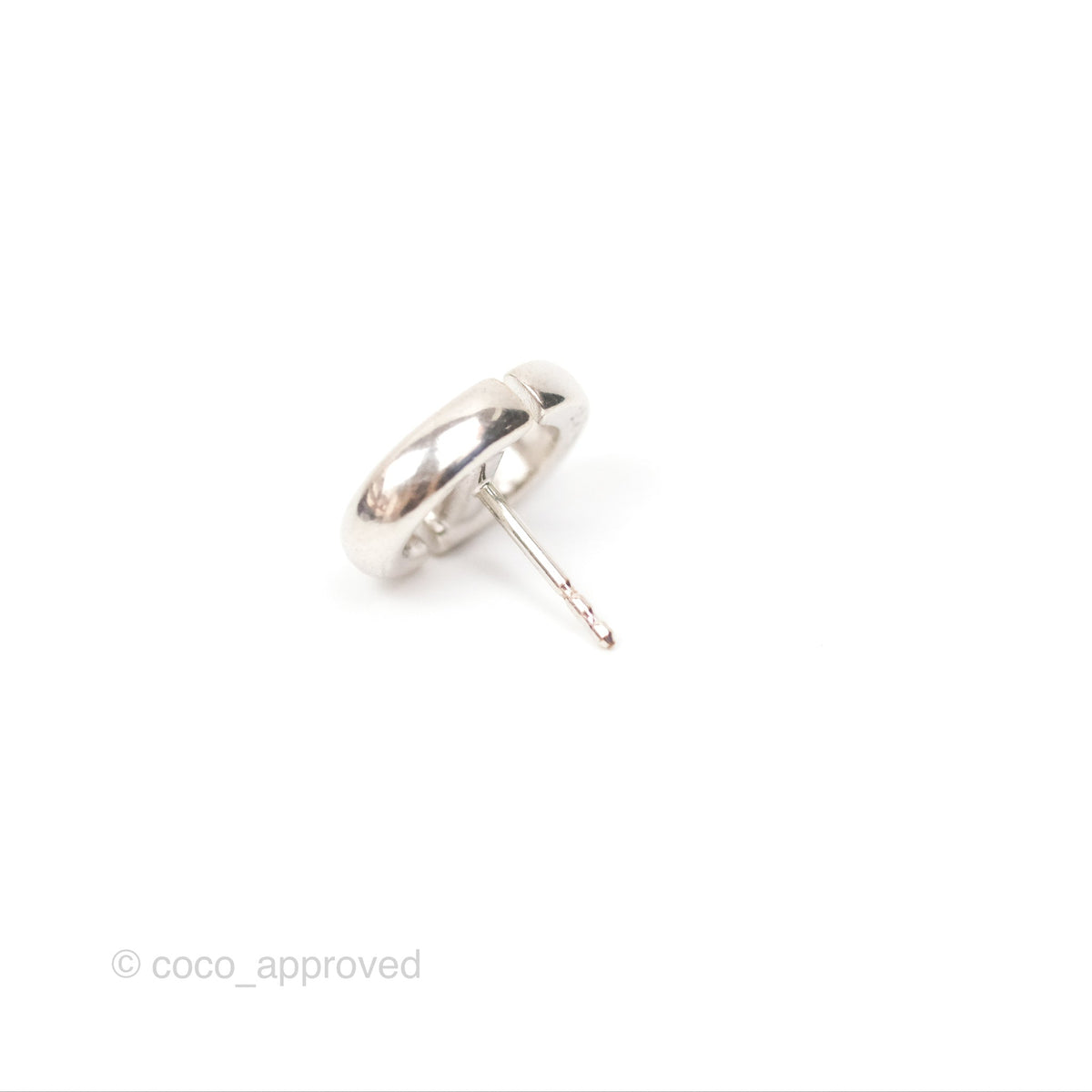 Christian Dior CD Earrings Silver Tone