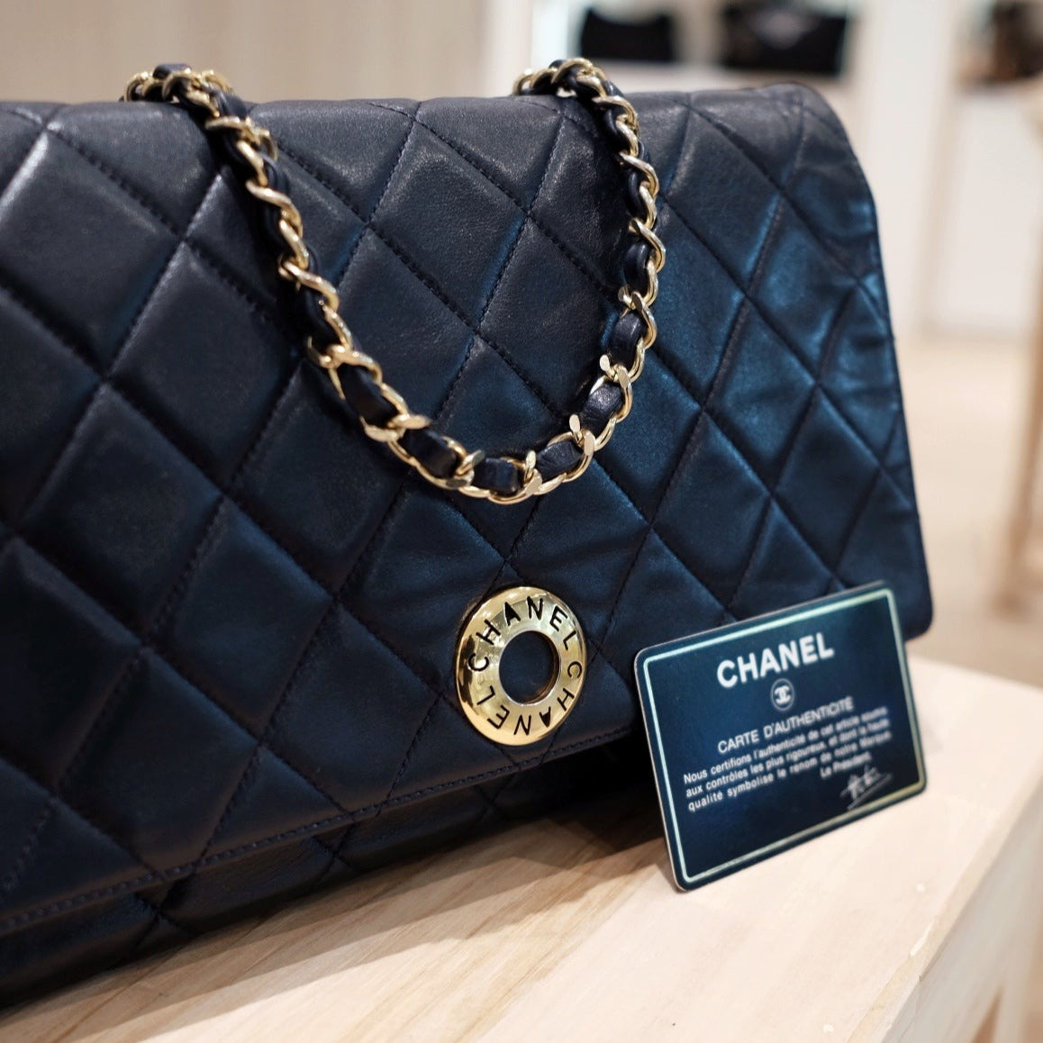 Chanel vintage flap bag (navy)