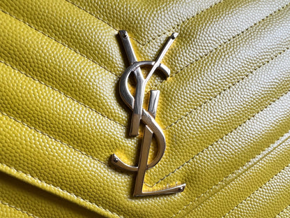 Yves Saint Laurent (YSL) Yellow Envelope Chain Wallet