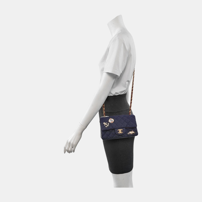 Chanel Classic Flap Mini Métiers d'Art Paris-Hamburg 2018 Wool Nautical Charms