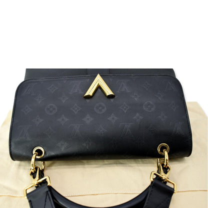 LOUIS VUITTON Very One Handle Monogram Leather Shoulder Bag Black