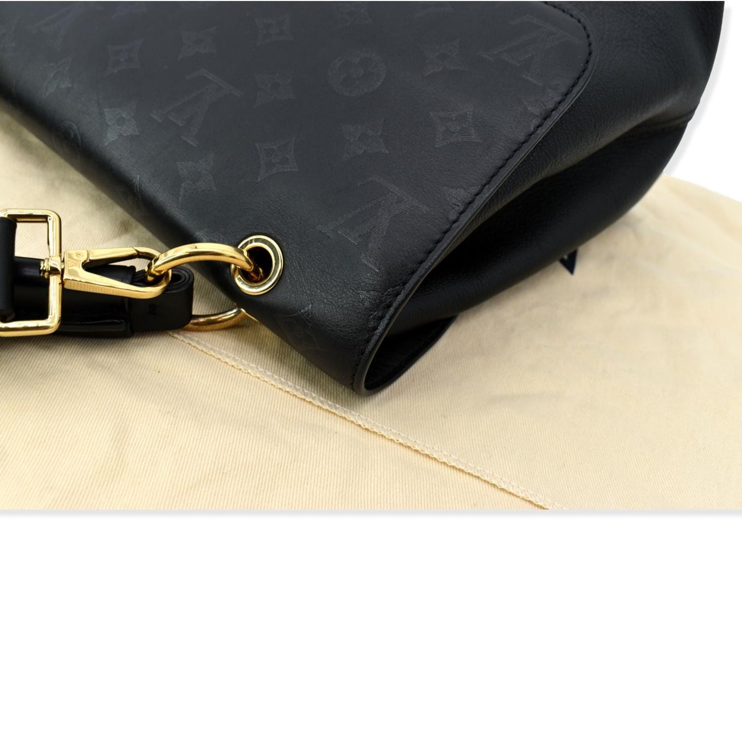 LOUIS VUITTON Very One Handle Monogram Leather Shoulder Bag Black