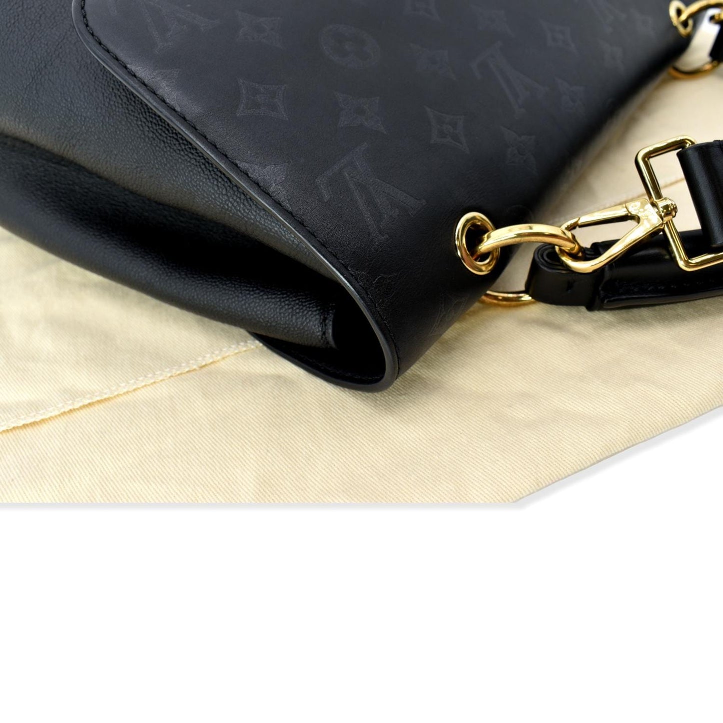 LOUIS VUITTON Very One Handle Monogram Leather Shoulder Bag Black