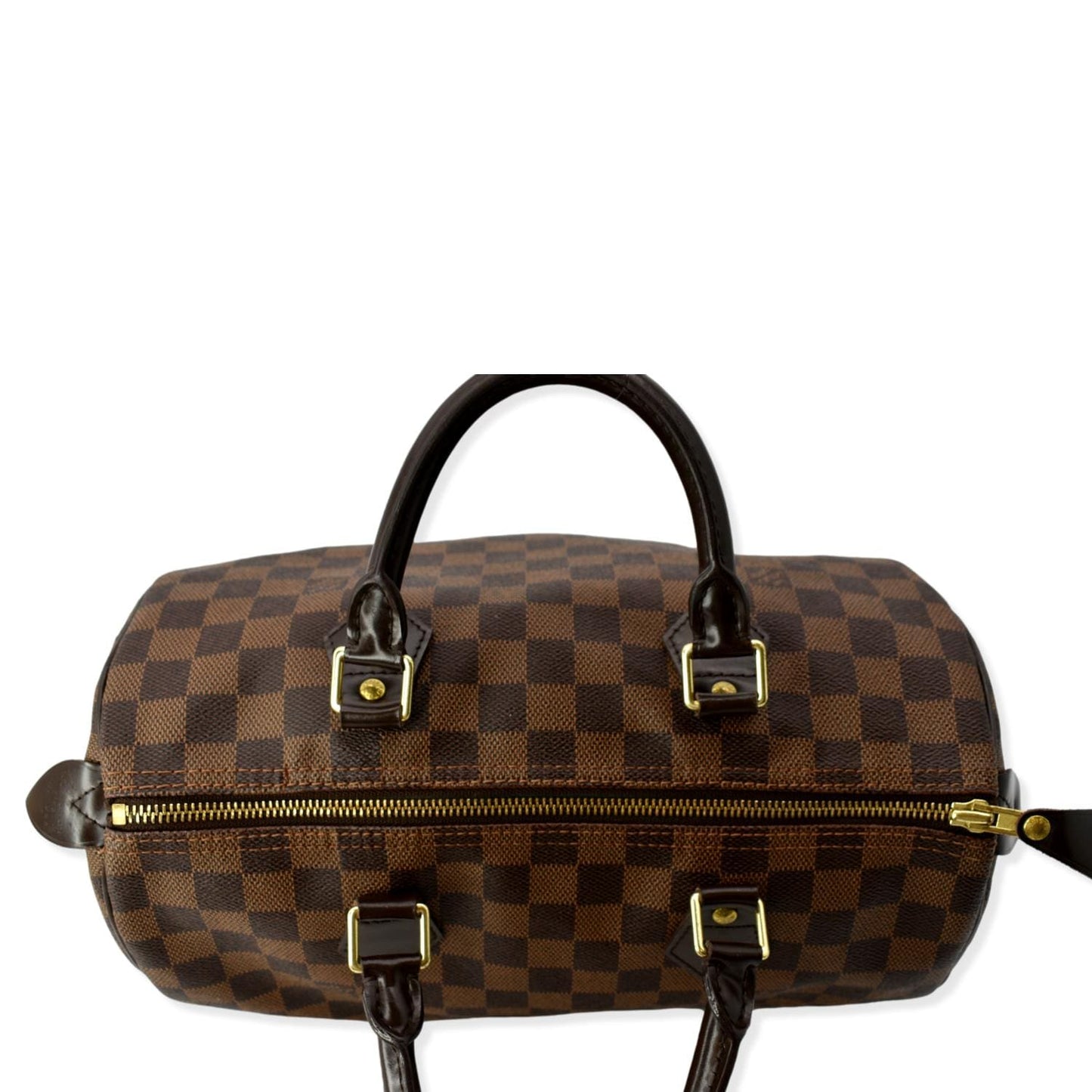 Louis Vuitton Speedy 30 Damier Ebene Satchel Bag Brown