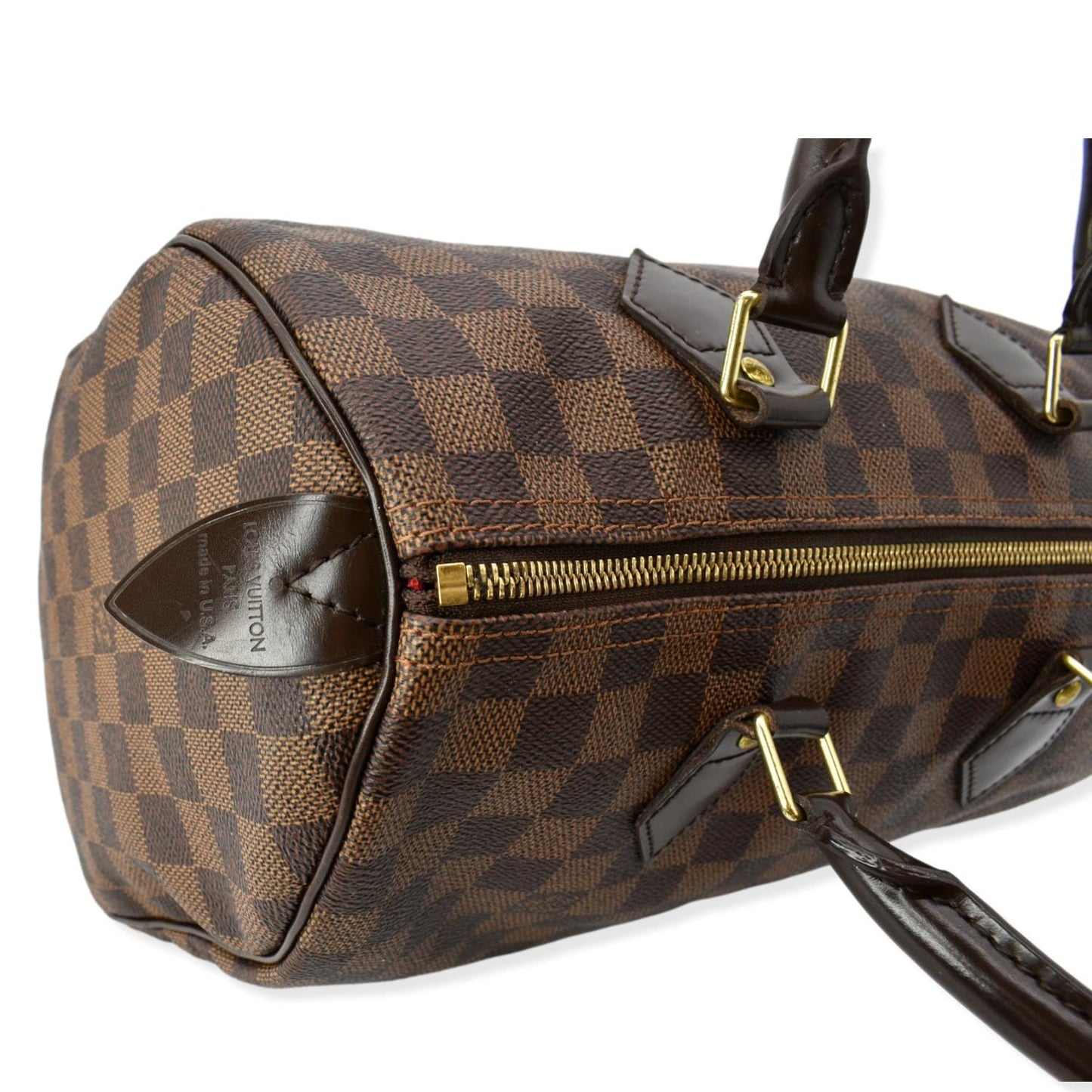 Louis Vuitton Speedy 30 Damier Ebene Satchel Bag Brown