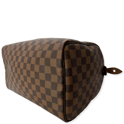 Louis Vuitton Speedy 30 Damier Ebene Satchel Bag Brown