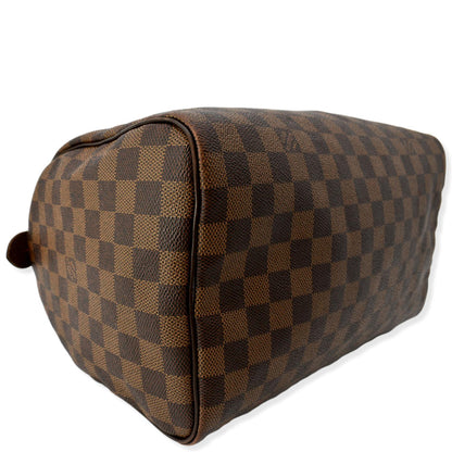 Louis Vuitton Speedy 30 Damier Ebene Satchel Bag Brown