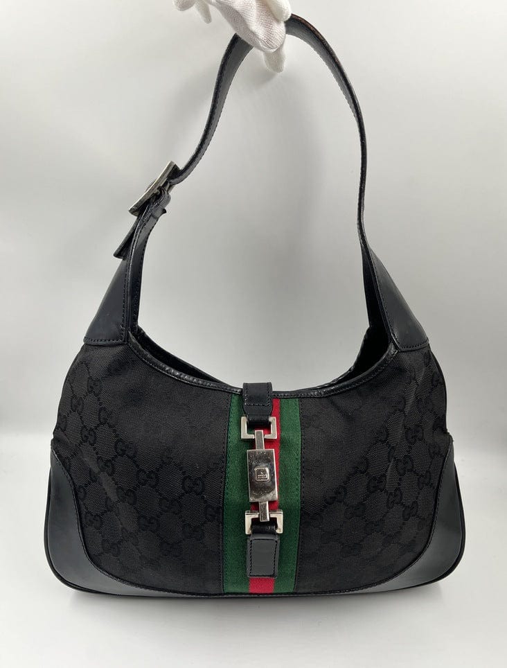 Vintage Gucci Jackie Bag - Black Canvas