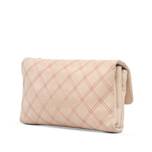 Pink Chanel Jumbo Quilted Calfskin Triple Stitched Flap Crossbody Bag