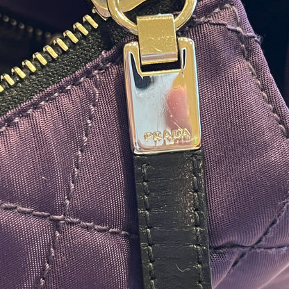 Prada Impunture Purple Tessuto Quilted Chain Shoulder Bags and Wallet