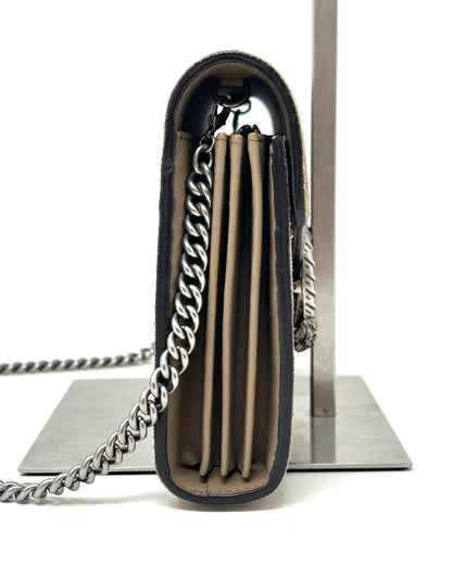 Gucci Dionysus Taupe Suede Chain Wallet Handbag