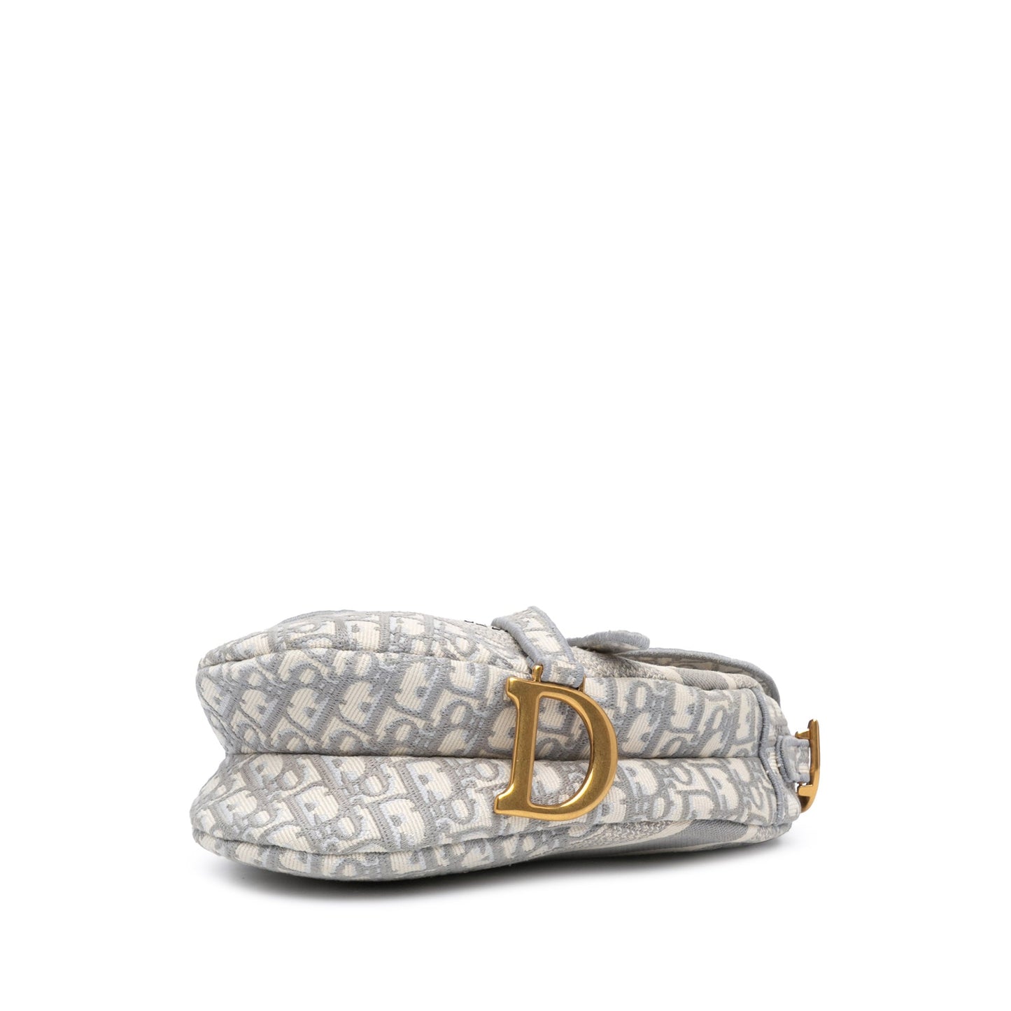 Oblique Embroidered Canvas Saddle Bag