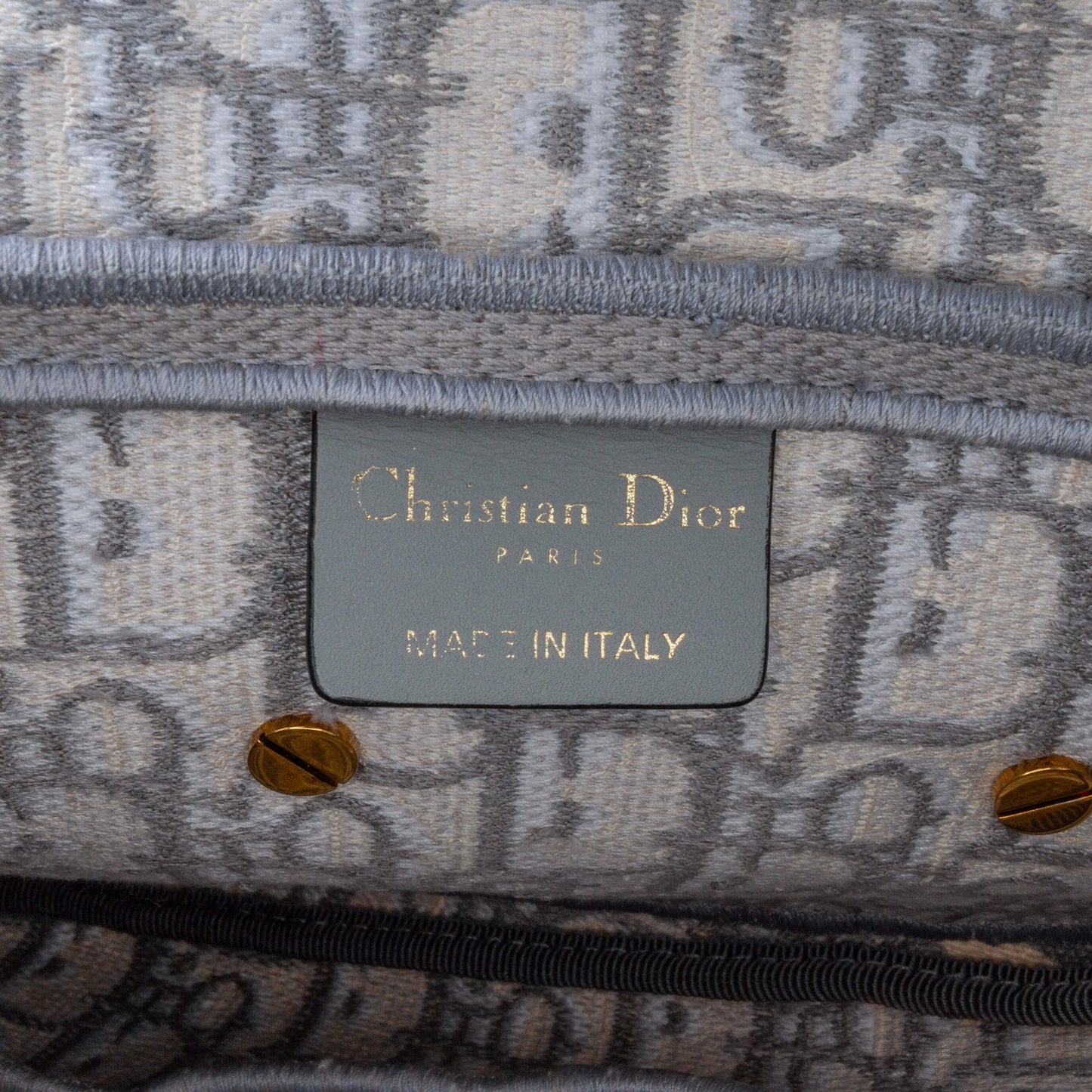 Oblique Embroidered Canvas Saddle Bag