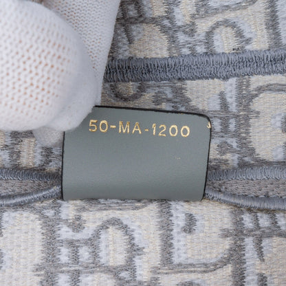 Oblique Embroidered Canvas Saddle Bag