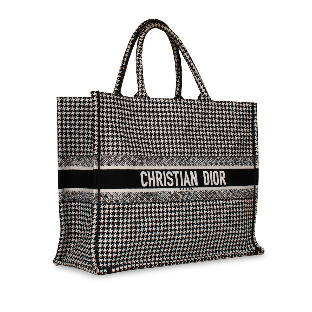Large Dior Book Tote -  Houndstooth