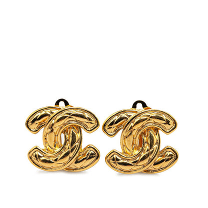 Chanel CC Clip On Earrings Metal Earrings in Good condition