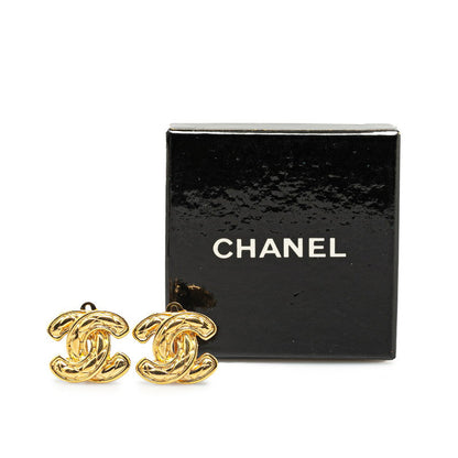 Chanel CC Clip On Earrings Metal Earrings in Good condition