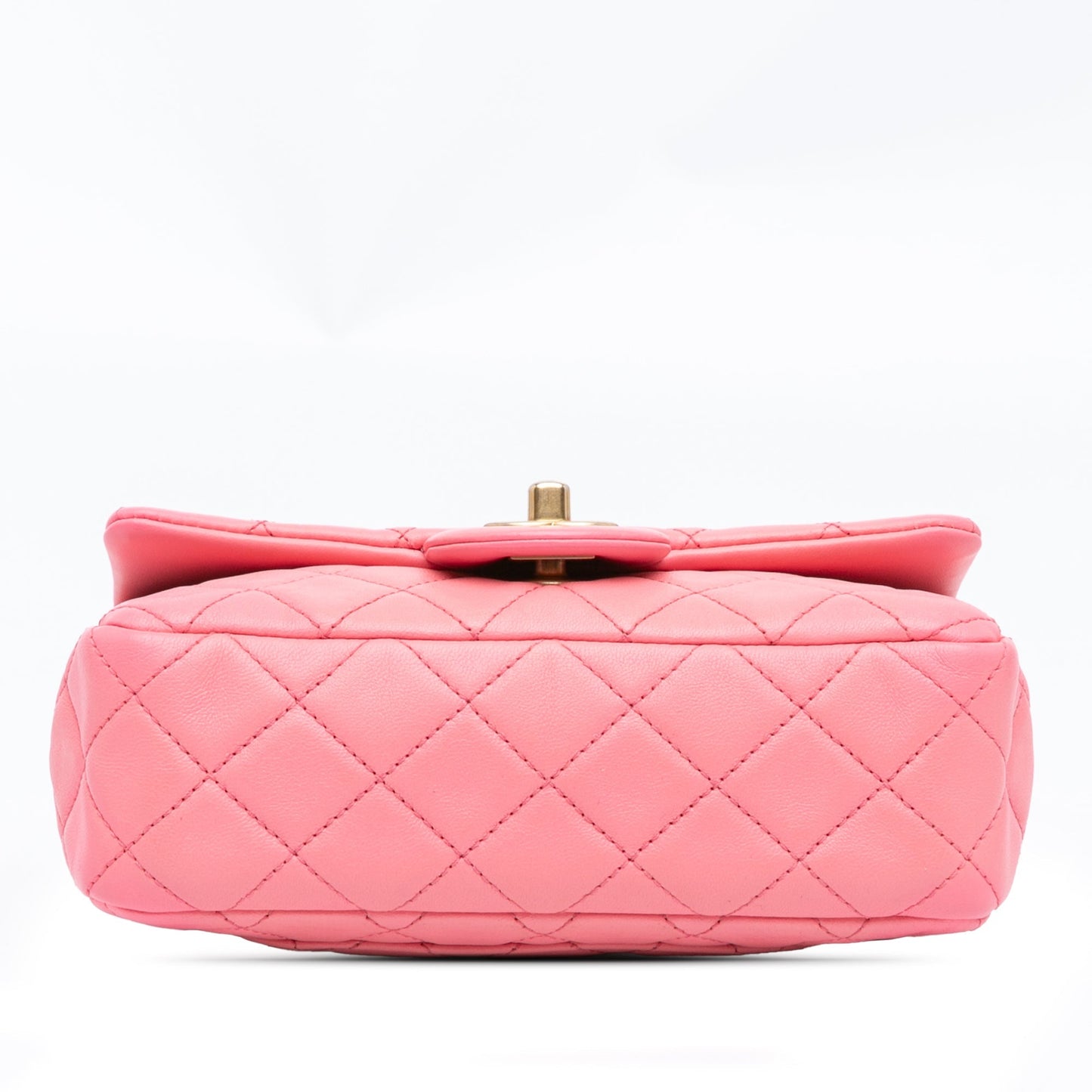 Pink Chanel Mini Rectangular Lambskin Pearl Crush Flap Crossbody Bag