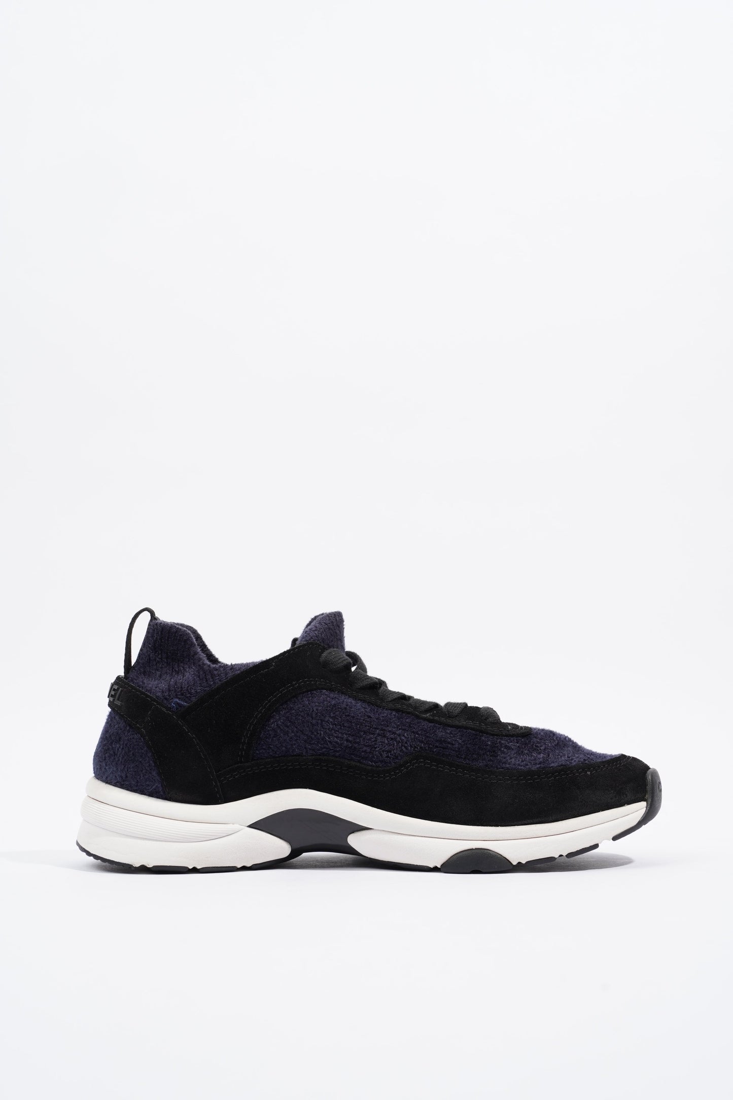 Chanel CC Logo Sneaker Navy   Black   White Fabric EU 39 UK 6