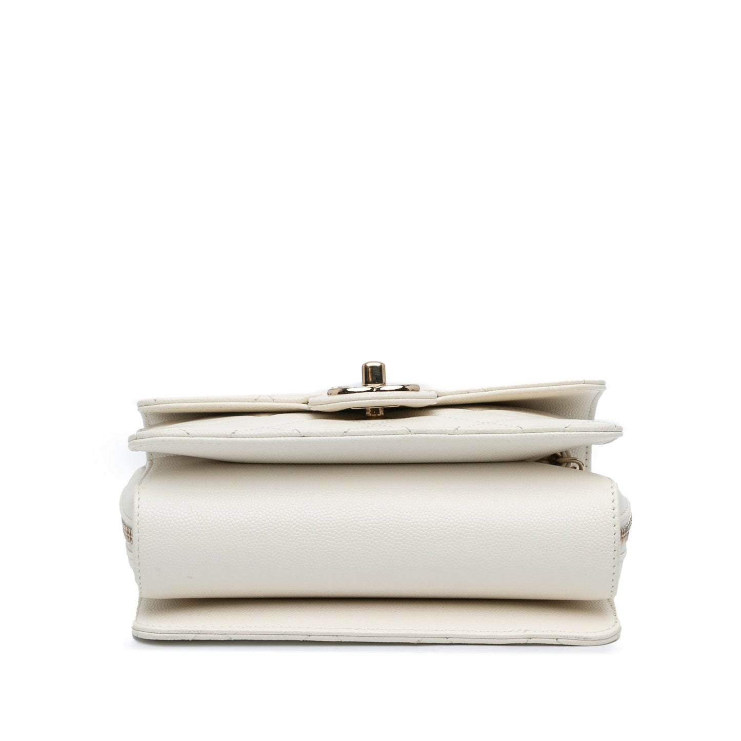 White Chanel Mini Caviar Like a Wallet Flap