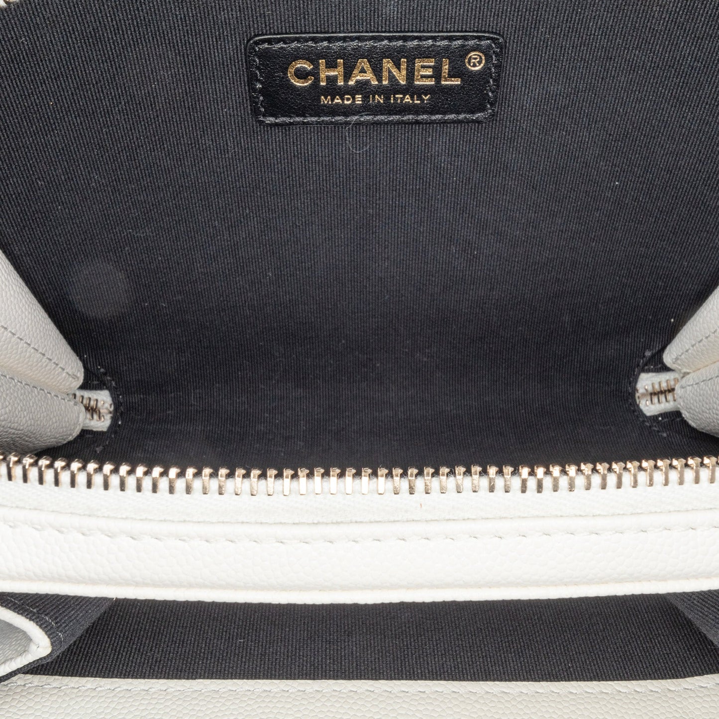 White Chanel Mini Caviar Like a Wallet Flap