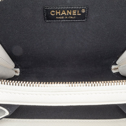 White Chanel Mini Caviar Like a Wallet Flap